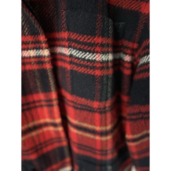 Liz & Co Vintage Wool Blend Plaid Jacket Red Size M Preppy Shacket Casual - Picture 7 of 13